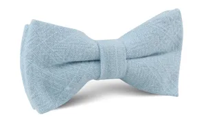 Argentinian Ice Blue Linen Bow Tie