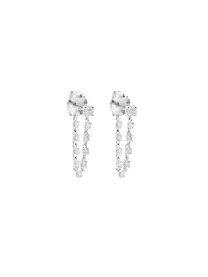 0.96ct Diamond 14K Gold Draped Chain Earrings