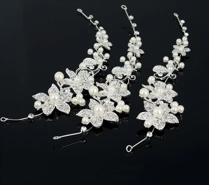 1 Piece Wedding Hair Accessories Clips Simulated Pearl Crystal Flower HairPin Hair Comb Bride