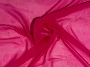 100% Silk Chiffon Hot Pink