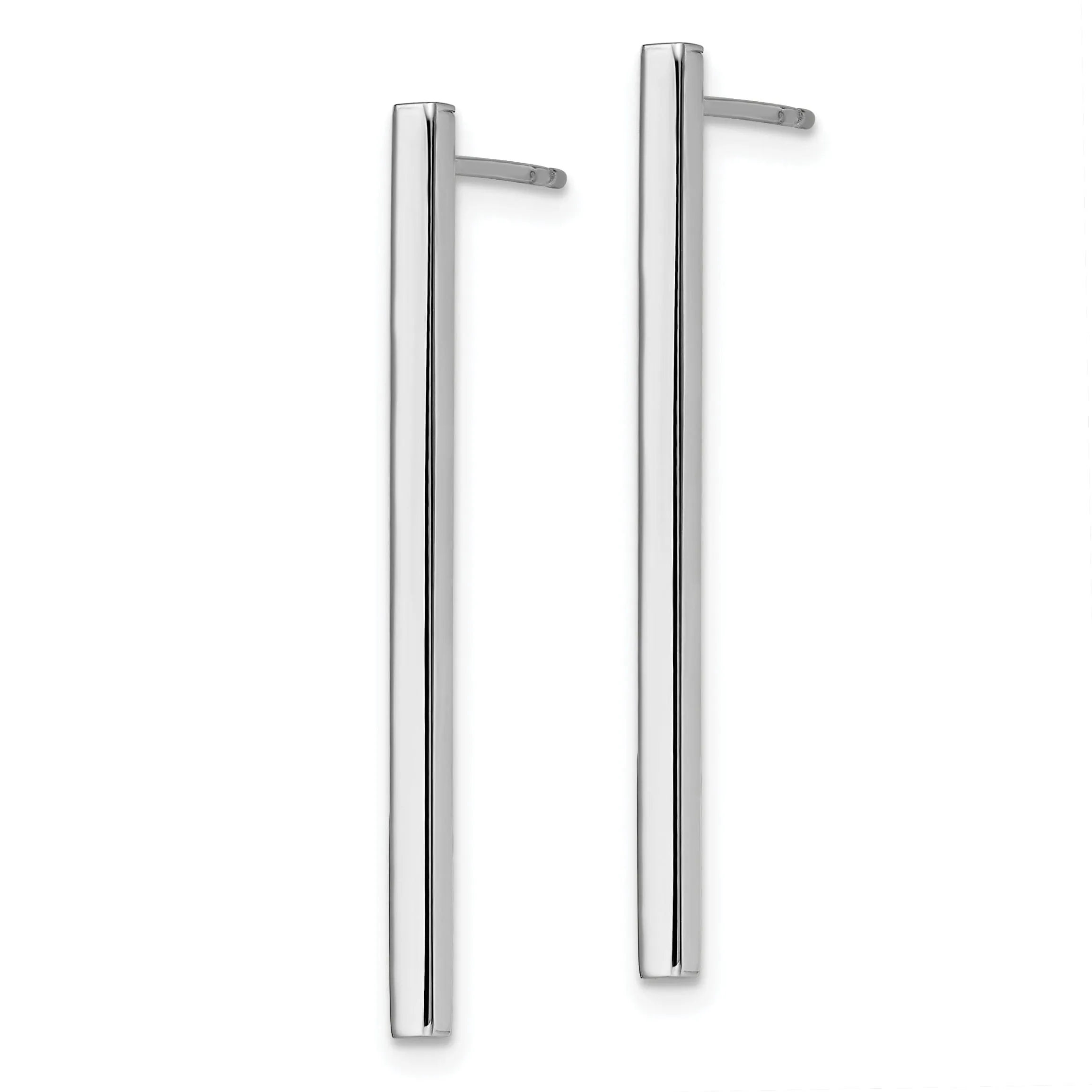 14K White Gold Polished Post Dangle Earrings