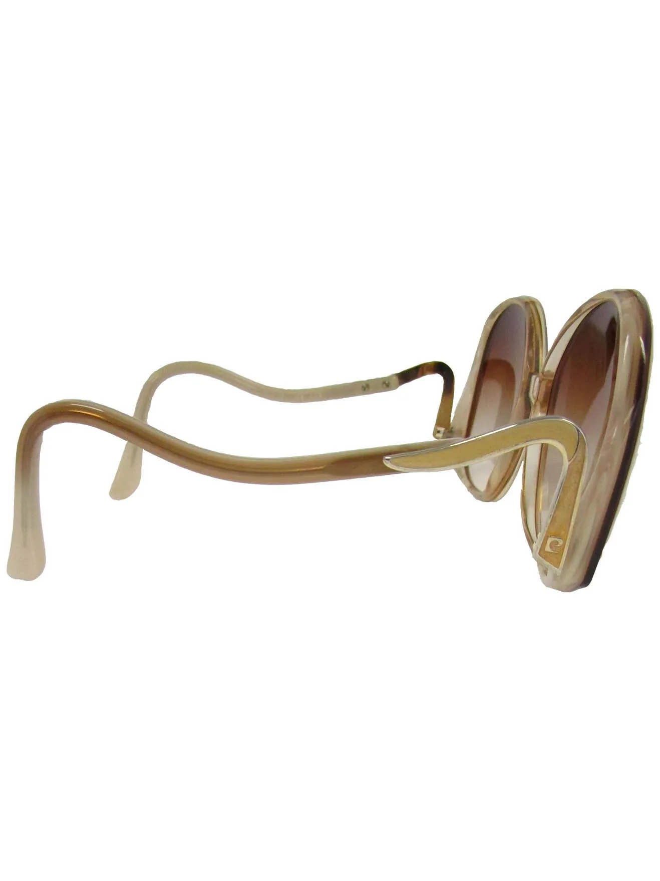 1970's Fantastic Pierre Cardin Amber Lens and Ivory Framed Sunglasses