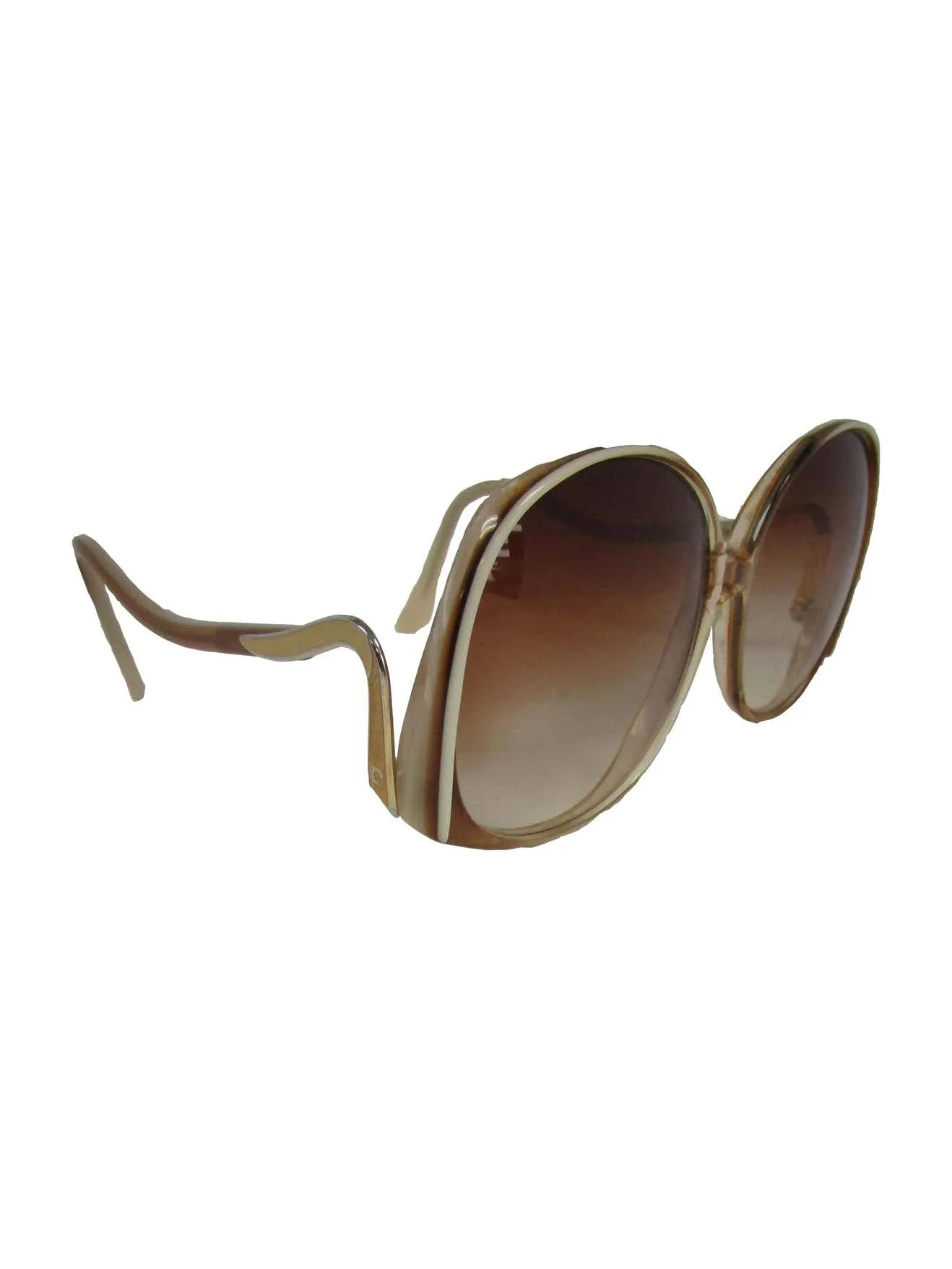 1970's Fantastic Pierre Cardin Amber Lens and Ivory Framed Sunglasses