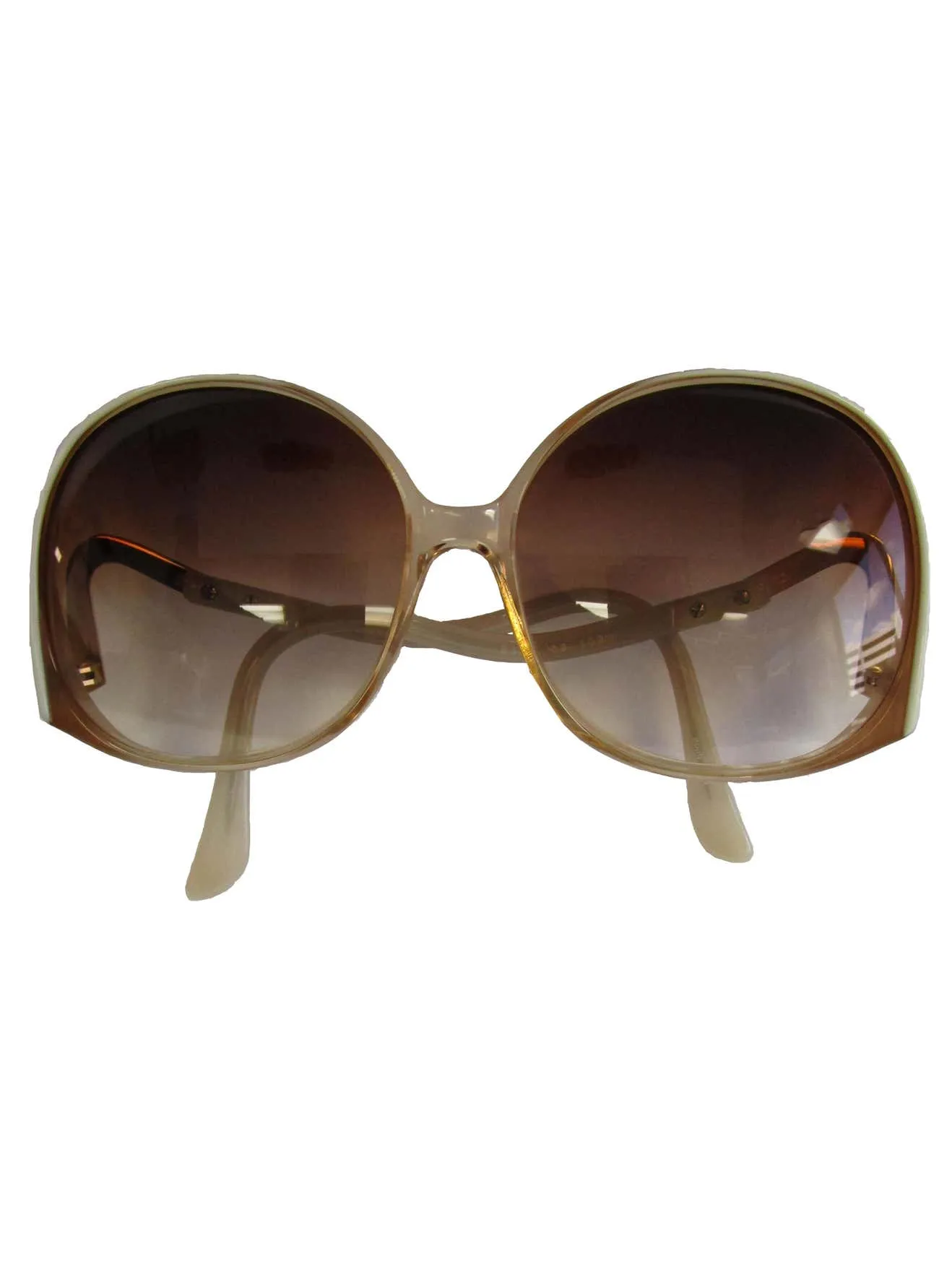 1970's Fantastic Pierre Cardin Amber Lens and Ivory Framed Sunglasses