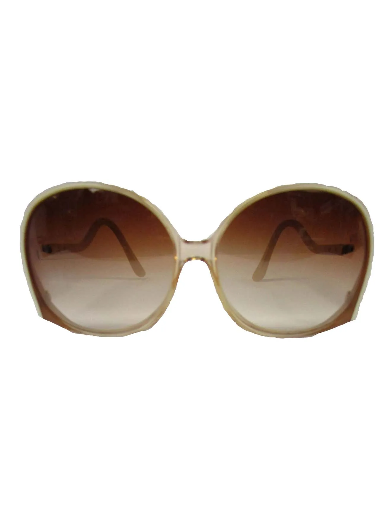 1970's Fantastic Pierre Cardin Amber Lens and Ivory Framed Sunglasses