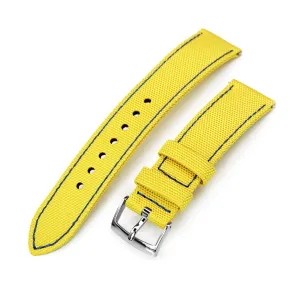 20mm Yellow Sailcloth Quick Release Nylon, Blue St., Polished