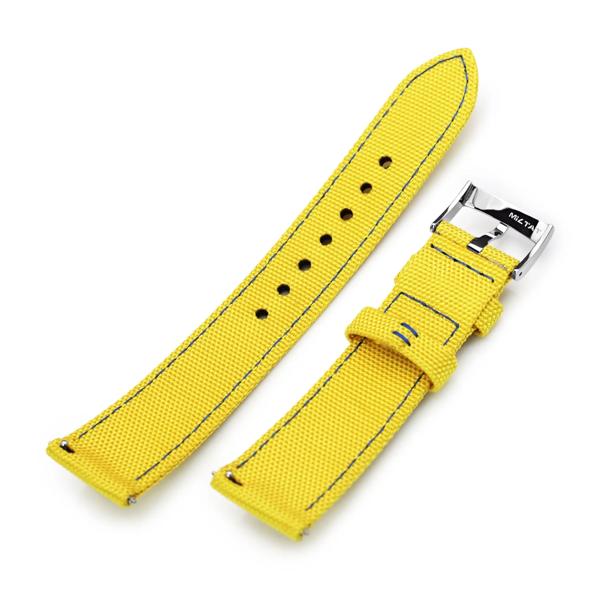 20mm Yellow Sailcloth Quick Release Nylon, Blue St., Polished