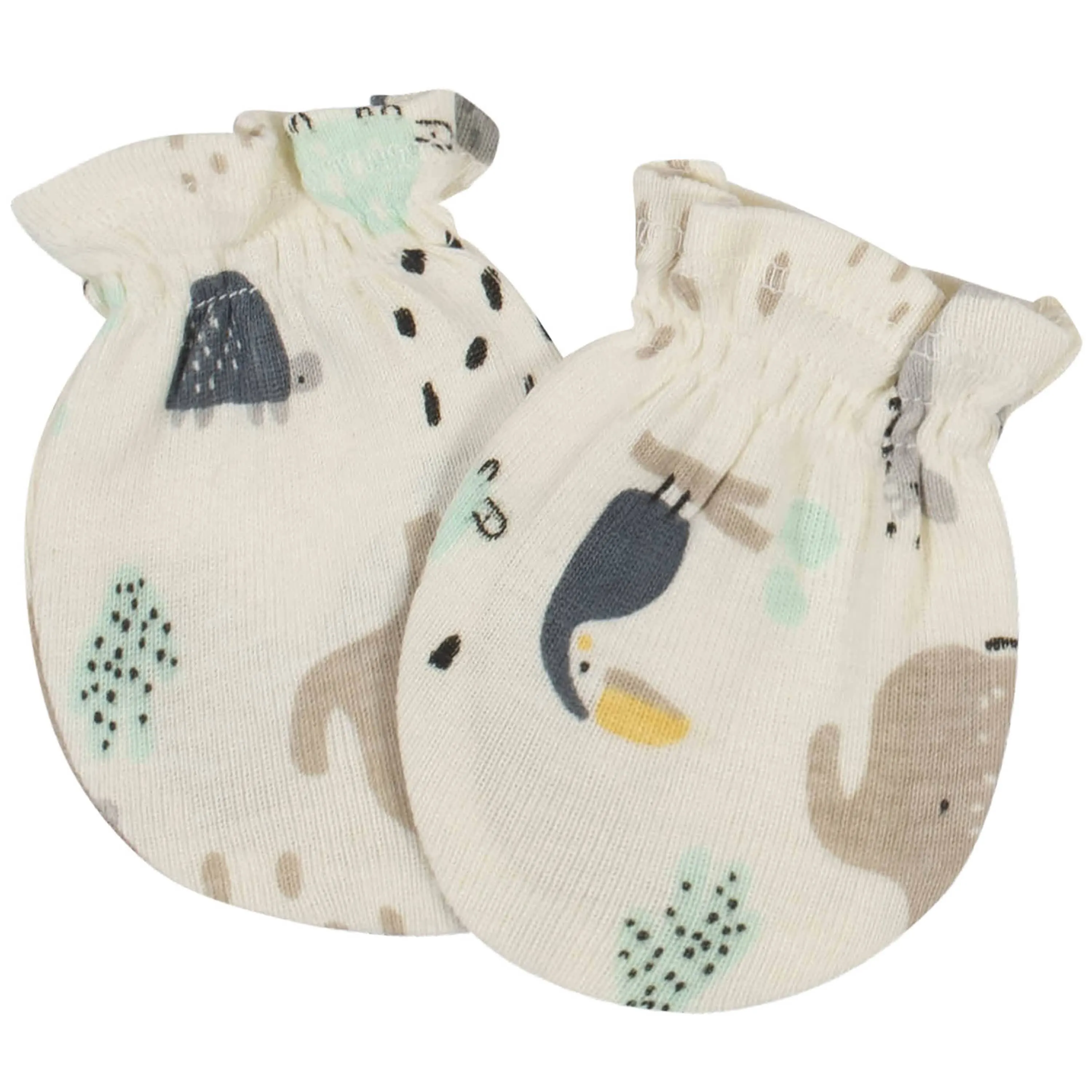 4-Pack Baby Neutral Safari Mittens