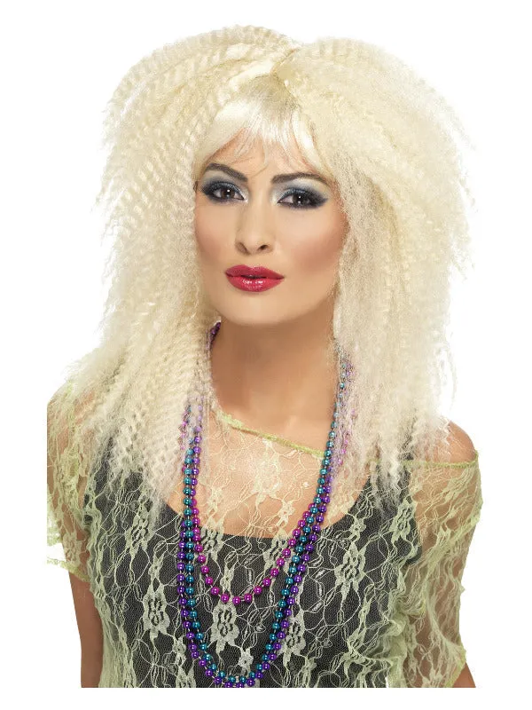 80s Trademark Crimp Wig, Blonde