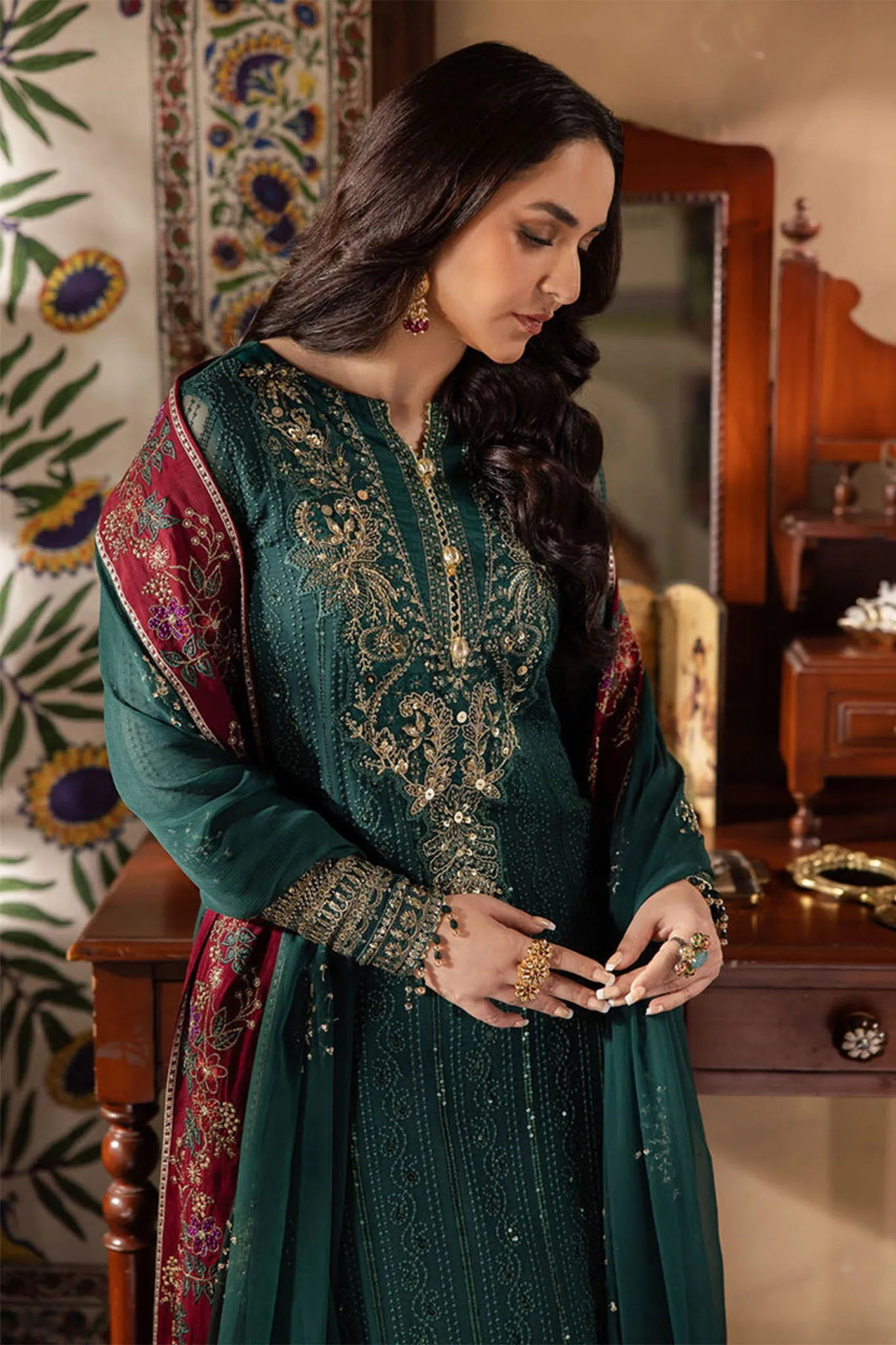 Alfaaz By Nureh Unstitched 3 Piece Festive Edition Collection'2024-NL-74-Mahroo