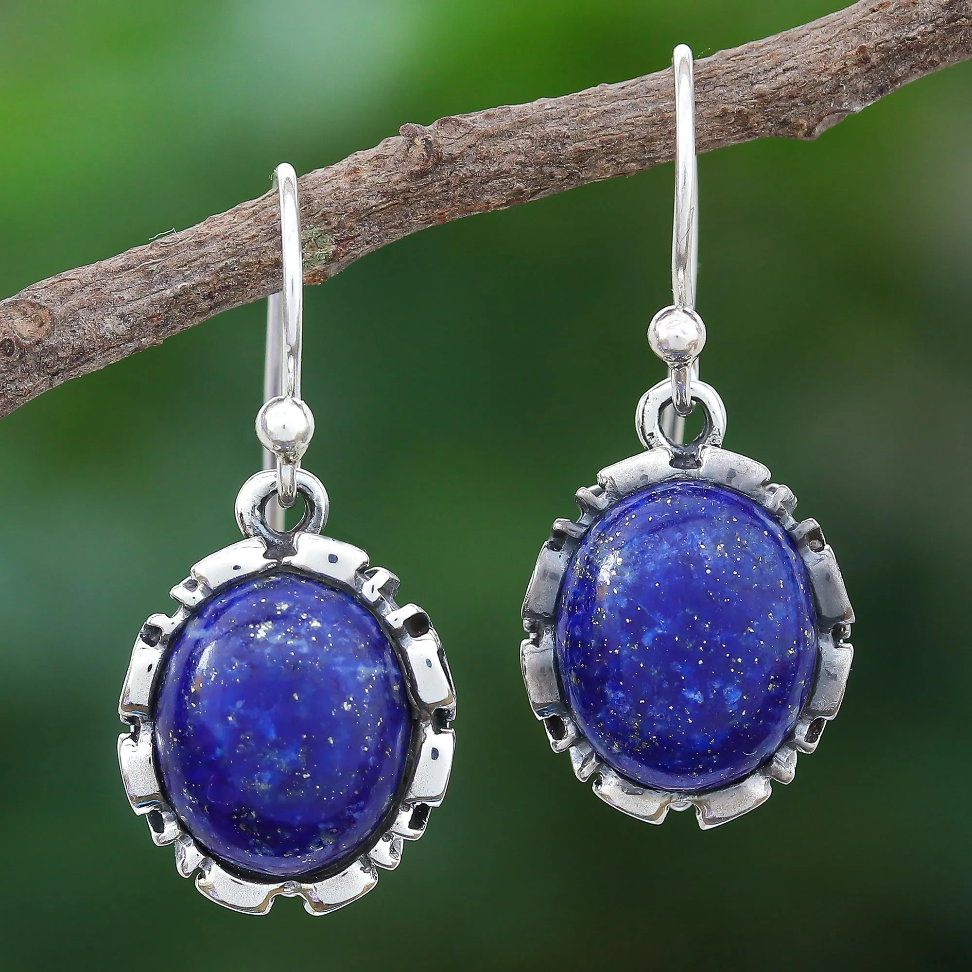 Alluring in Blue Lapis Lazuli Sterling Silver Dangle Earrings