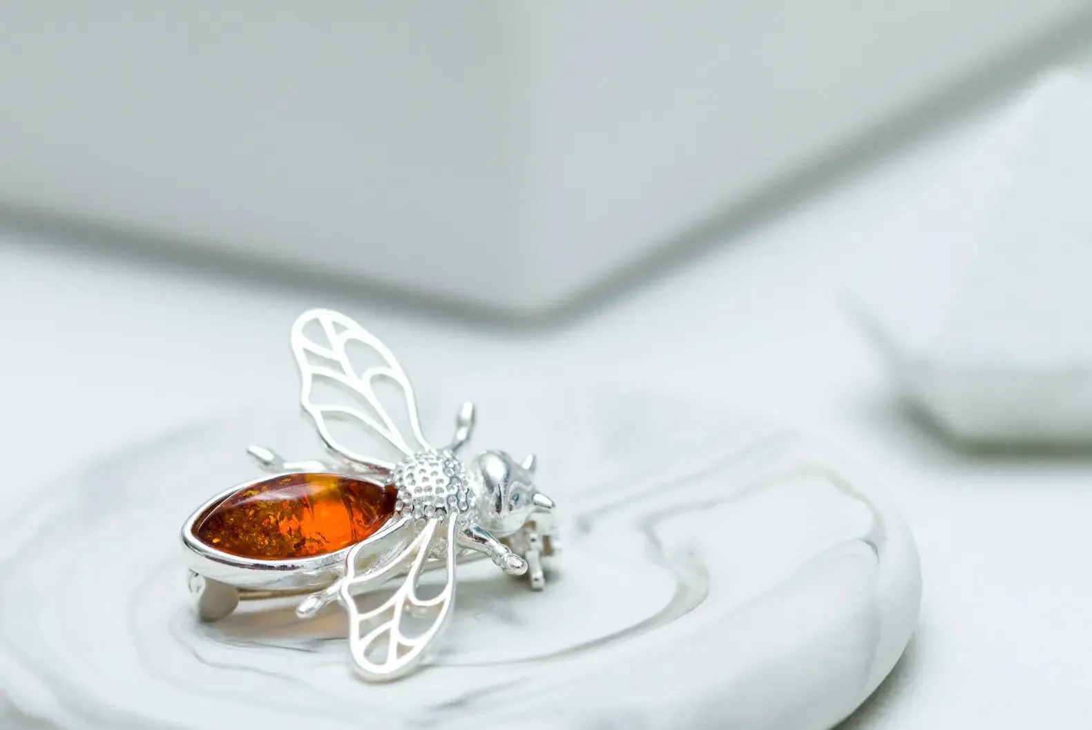 Amber Bee Brooch