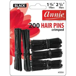 Annie Hair Pins 1 3/4" & 2 1/2" 200Ct Black