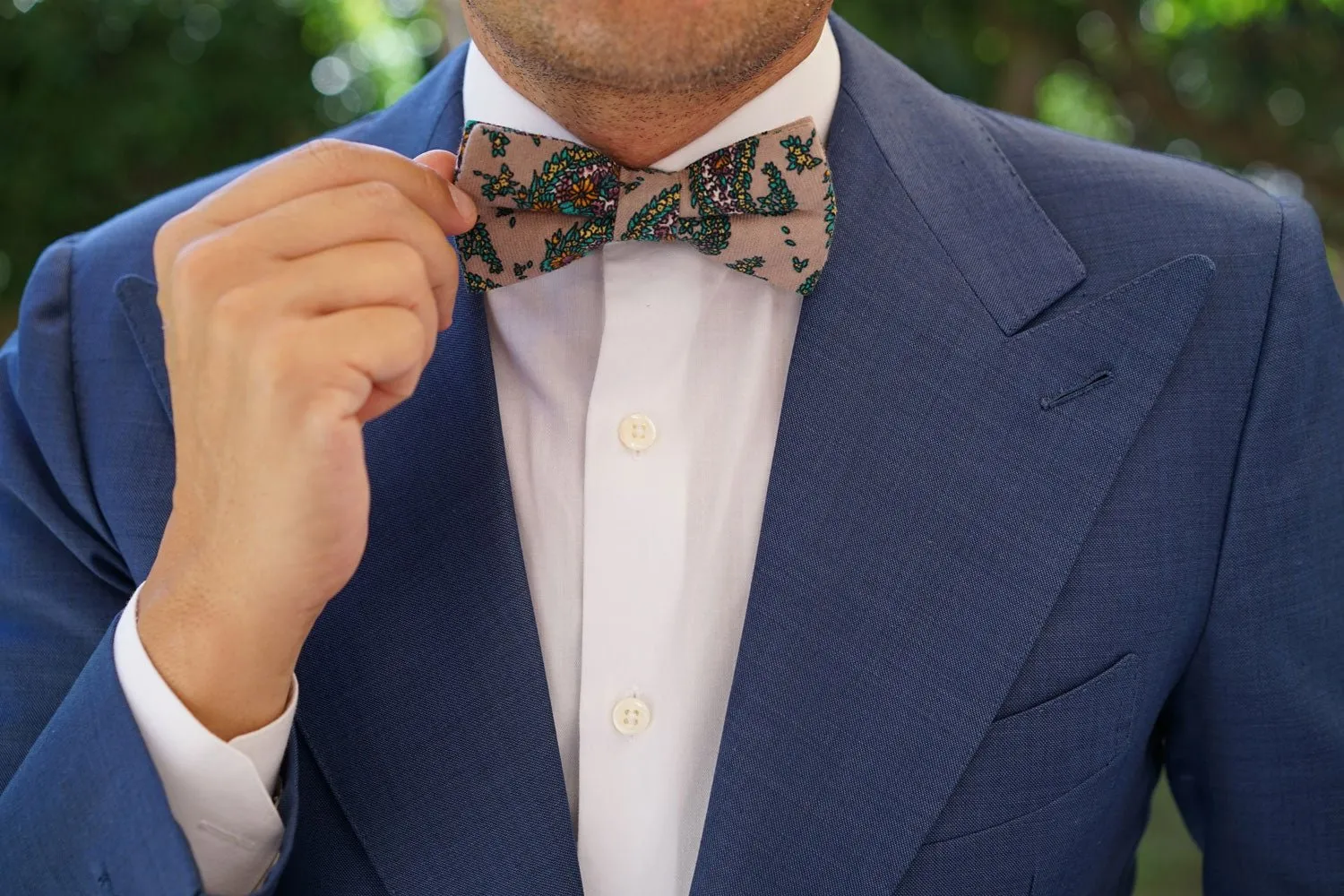 Bay of Kotor Light Brown Paisley Bow Tie