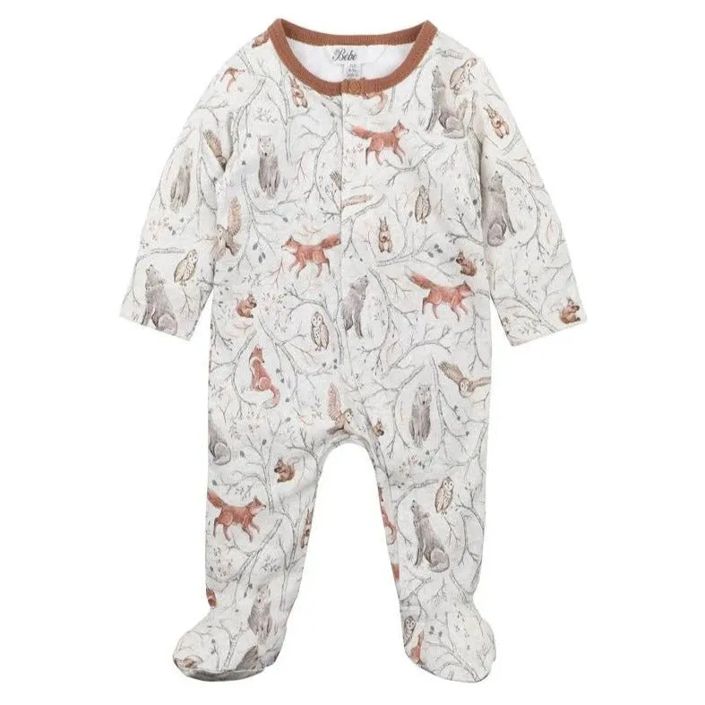 Bebe Eli Print LS Zip Onesie