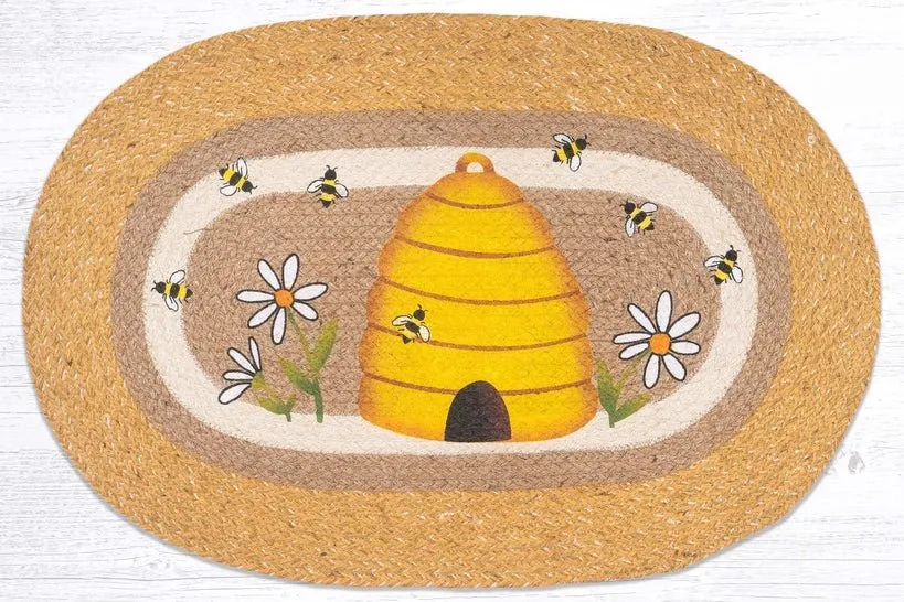 Beehive Oval Braided Rug