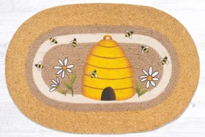 Beehive Oval Braided Rug