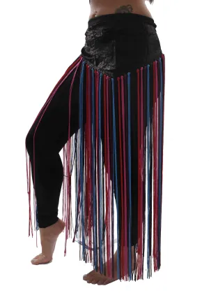 Belly Dance Tie-Dye Velvet Fringe Hip Scarf | FLOW FRINGE