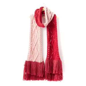 Bernat Argyle Cable Lace Knit Super Scarf