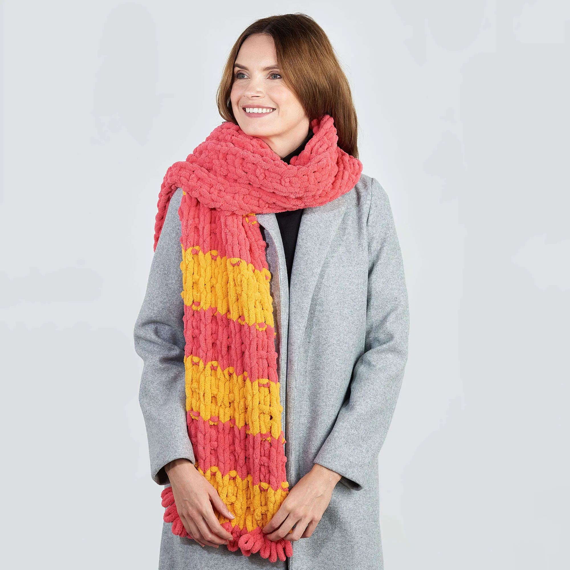 Bernat Craft EZ Half & Half Striped Scarf