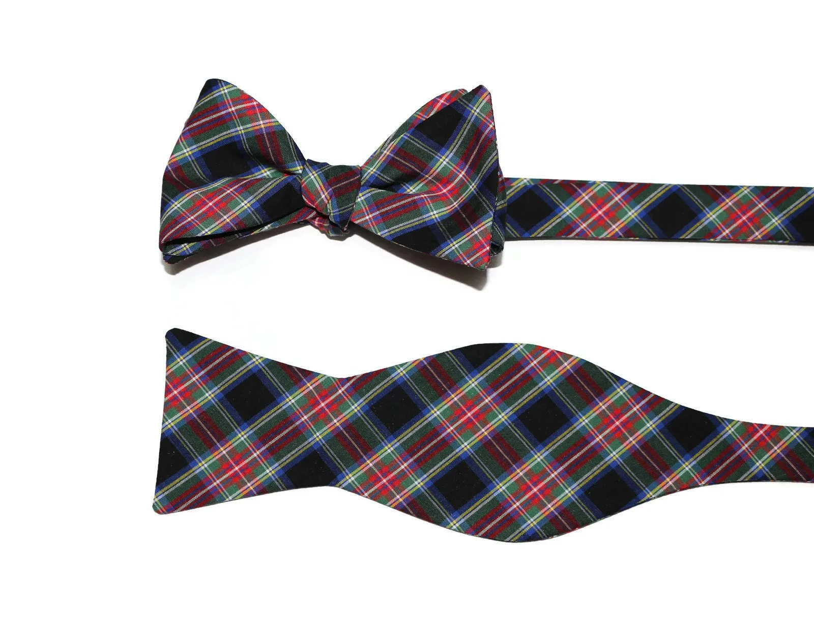 Black & Red Tartan Plaid Bow Tie