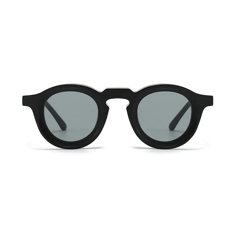 Black Mask Unisex Full Rim Round Acetate Sunglasses 442741