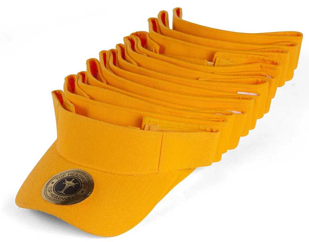 Blank Adjustable Visors - 12-Pack