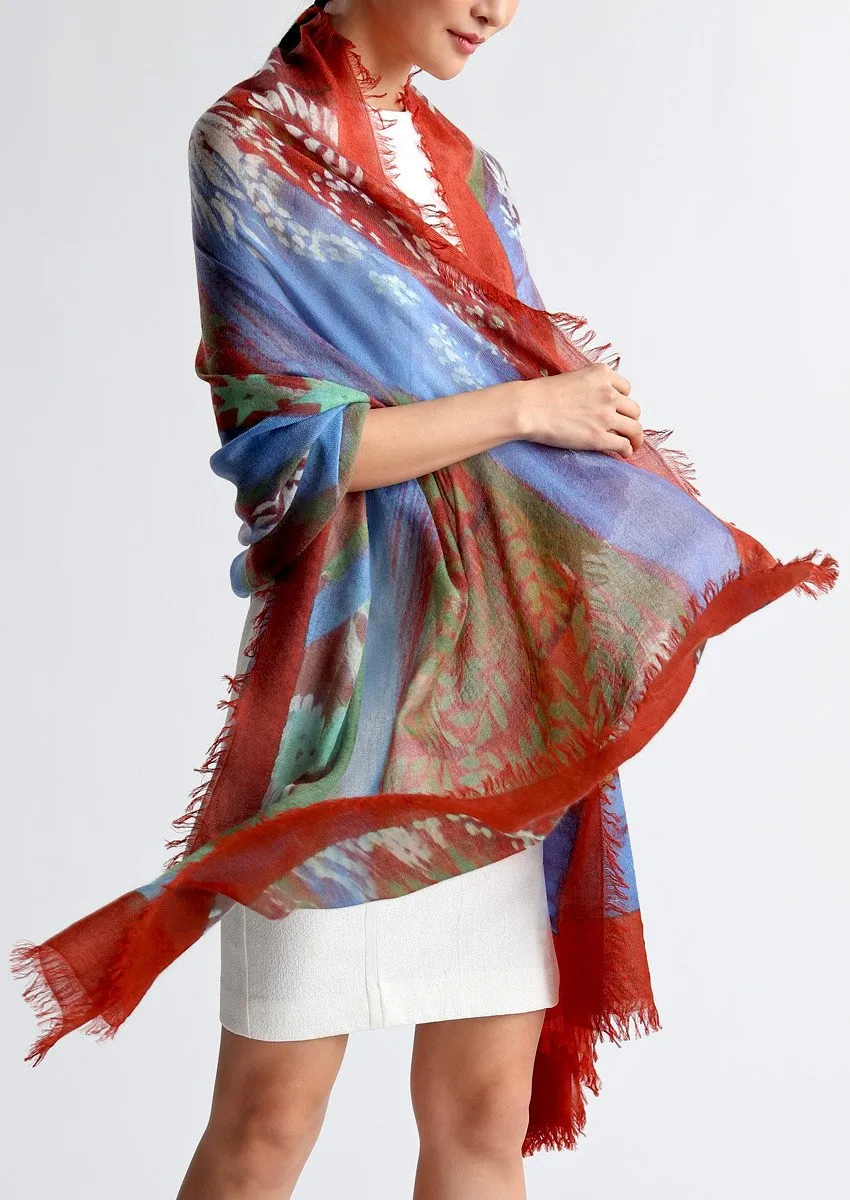 Botanical garden cashmere scarf