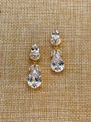 Bridal Earrings, Swarovski and Zirconia Earring for Wedding & Quince