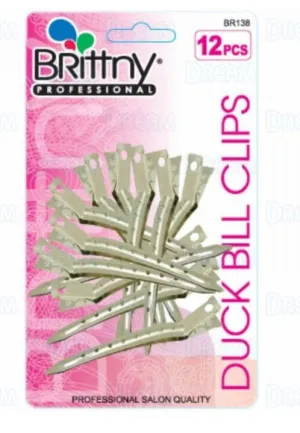 BRITTNY DUCK BILL CLIPS - 12 PIECES