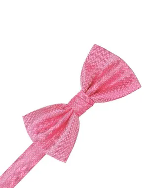 Bubblegum Herringbone Bow Tie