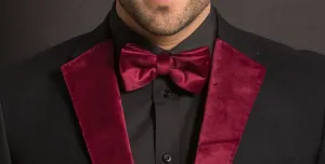 Burgundy Velvet Bow Tie