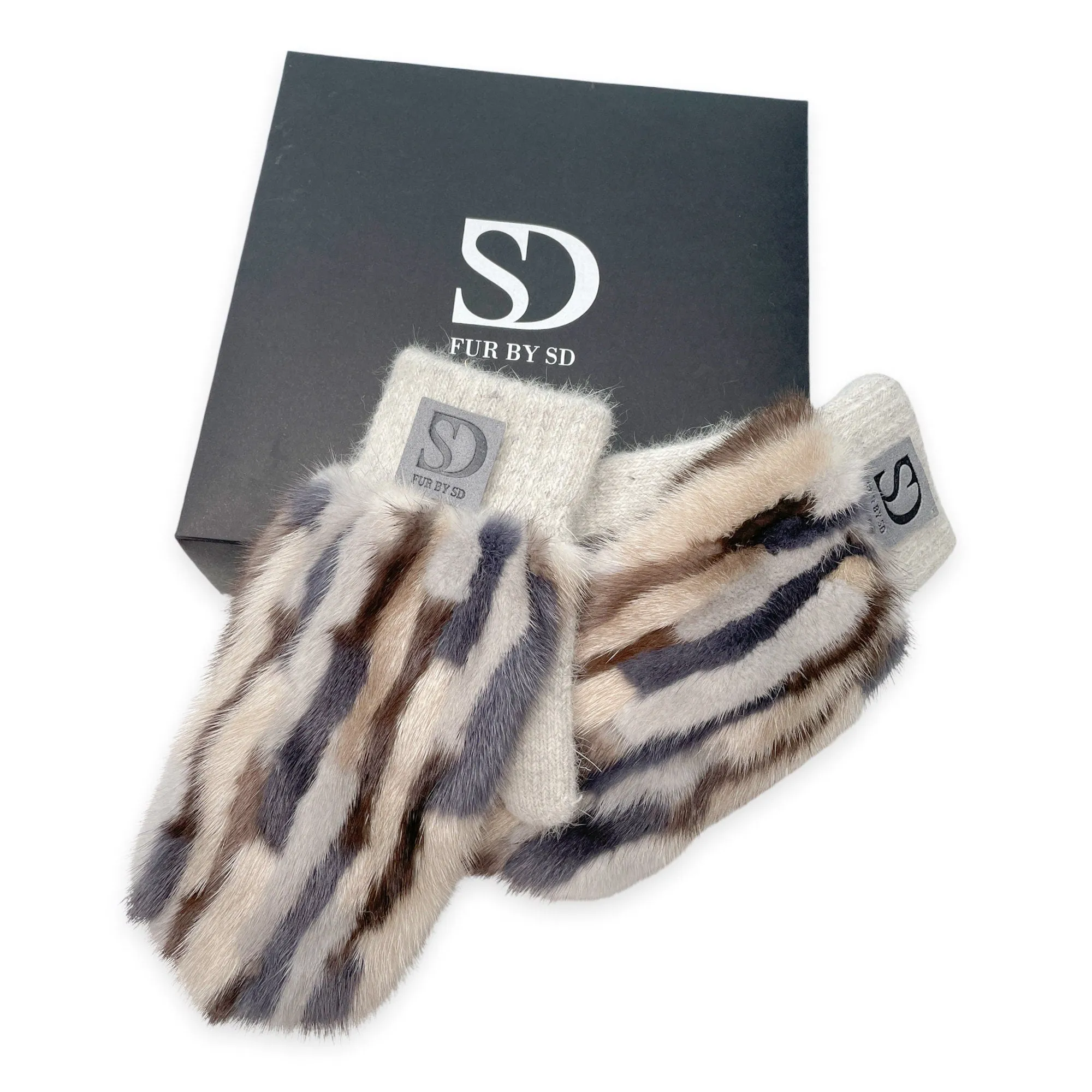 Cashmere And Mink Fur Flip Top Mittens