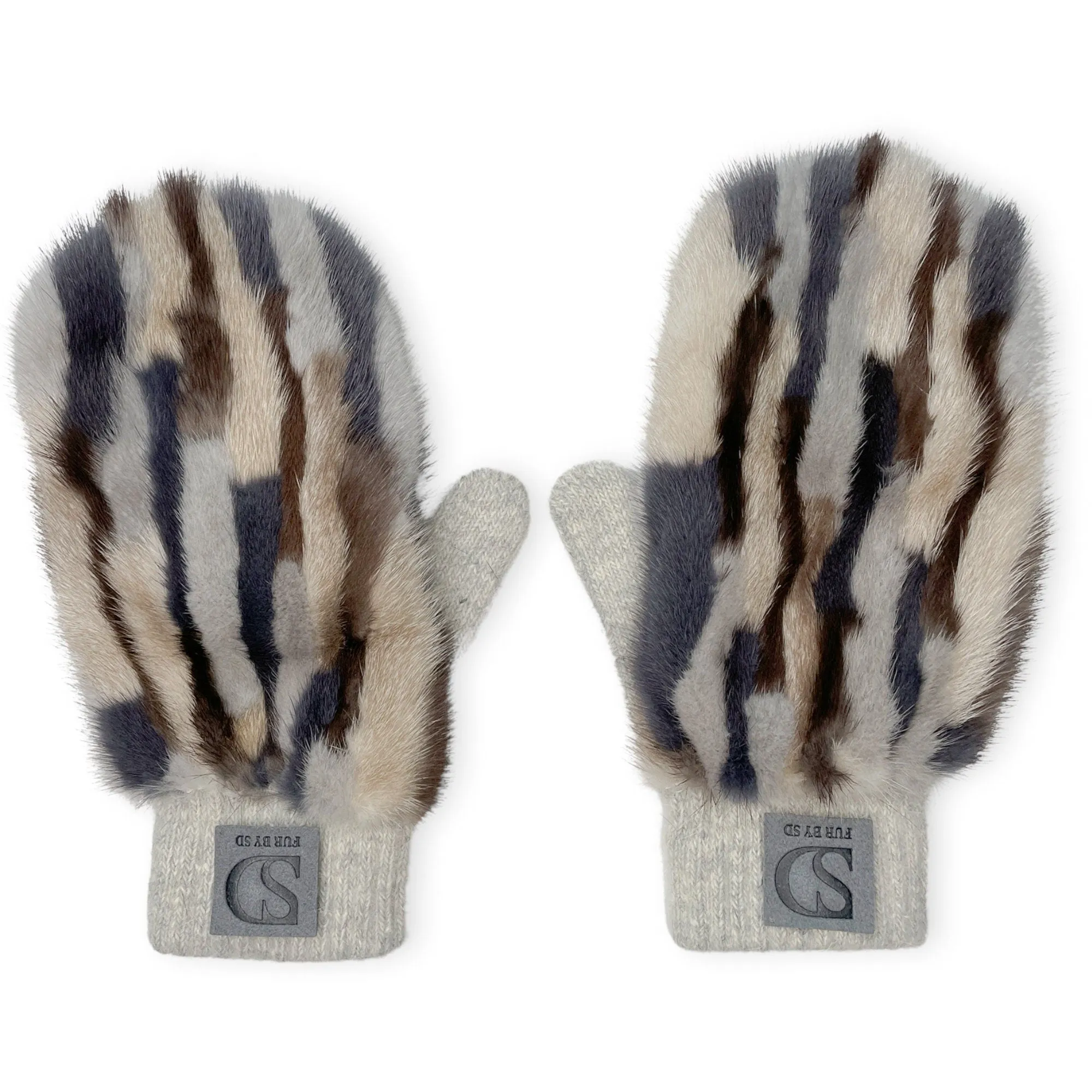 Cashmere And Mink Fur Flip Top Mittens