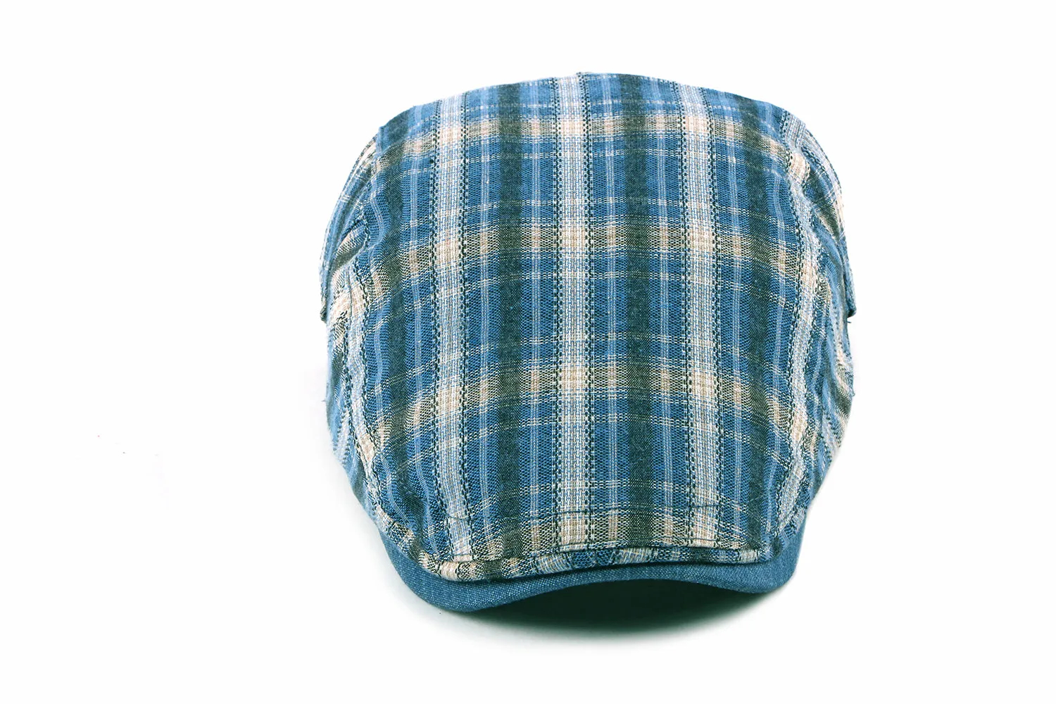 Casual Cotton Plaid Flat Adjustable Beret Flay Ivy News Boy Cap