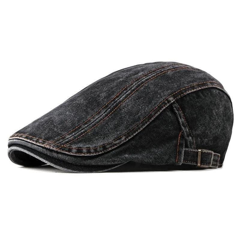 Casual Spring Summer Berets Hat Men Women Denim Newsboy Ivy Cotton Cap Duckbill Ivy Flat Cap