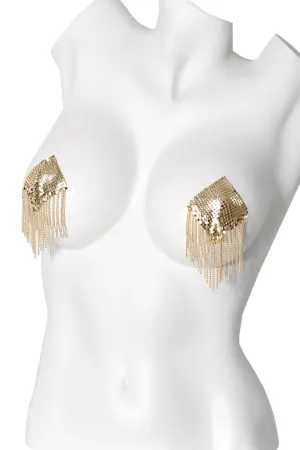 Chain Mail Fringe Gold Pasties