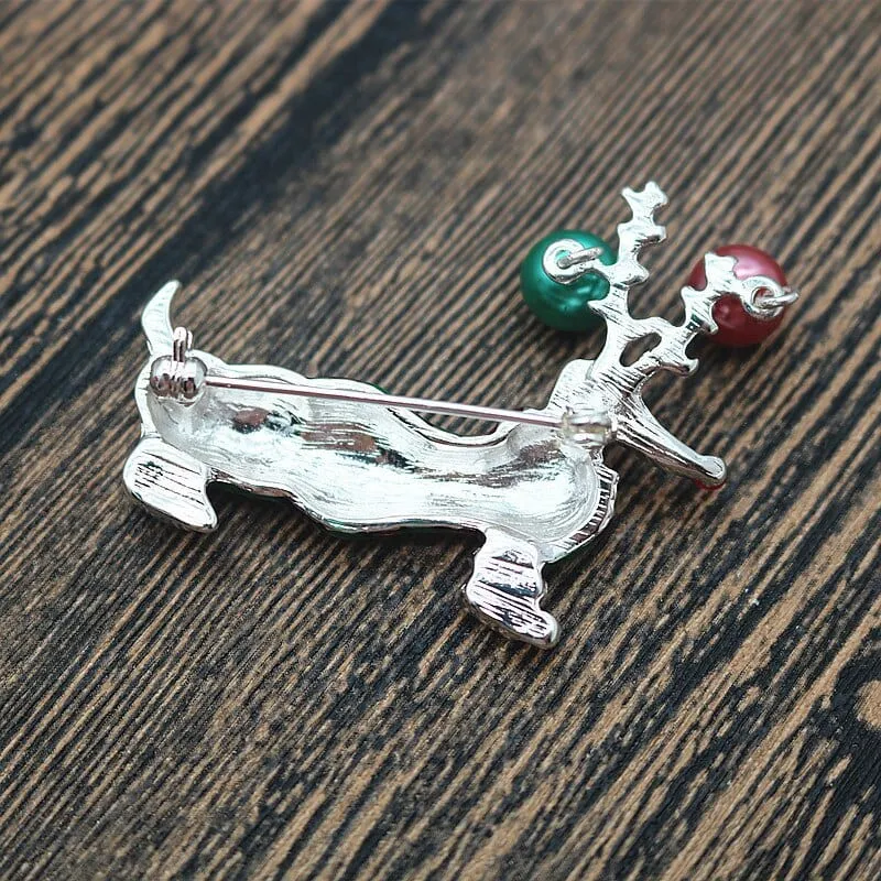 Christmas Dachshund Brooch