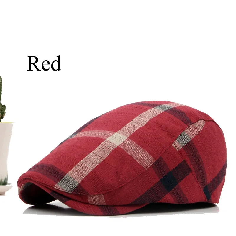 Classic Englad Style Plaid Berets Caps For Men Women Casual Unisex Sports Caps Cotton Berets Hats Boina Casquette Flat Cap