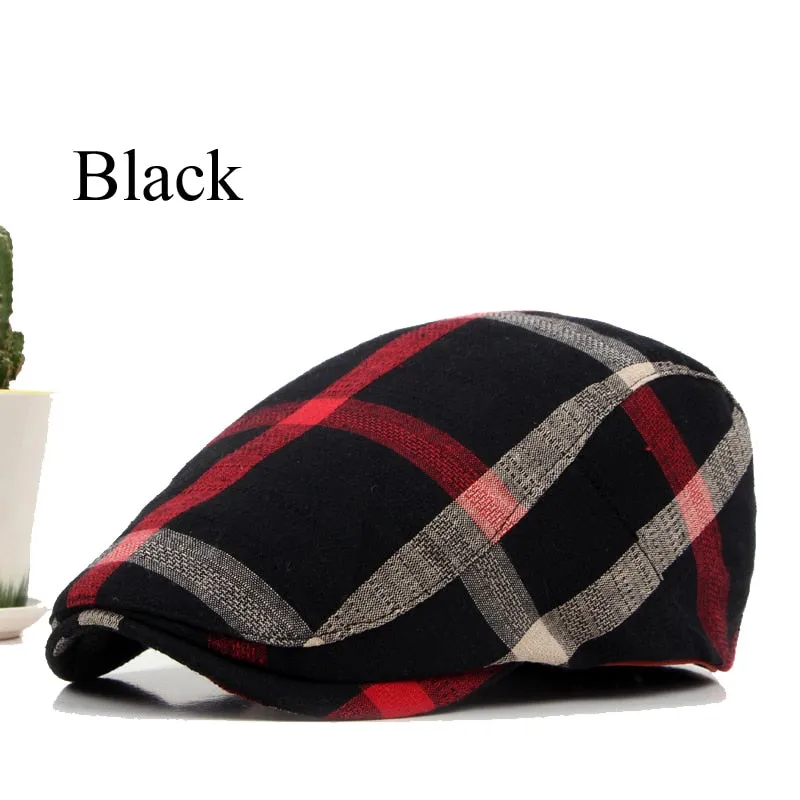 Classic Englad Style Plaid Berets Caps For Men Women Casual Unisex Sports Caps Cotton Berets Hats Boina Casquette Flat Cap