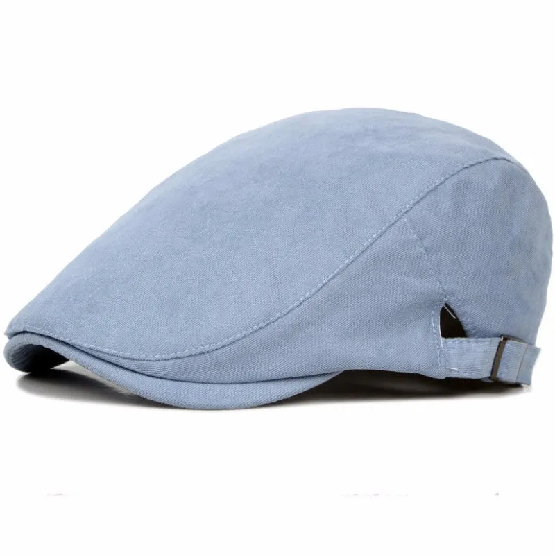 Classic Newsboy Cotton Blend Ivy Flat Brim Adjustable Men Beret Cap