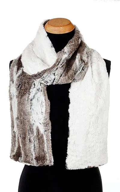 Classic Scarf - Two-Tone, Luxury Faux Fur in Birch