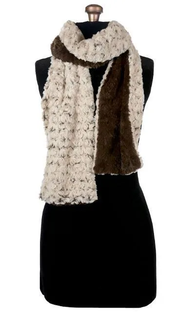 Classic Scarf - Two-Tone, Rosebud Faux Fur