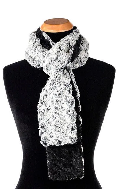 Classic Scarf - Two-Tone, Rosebud Faux Fur