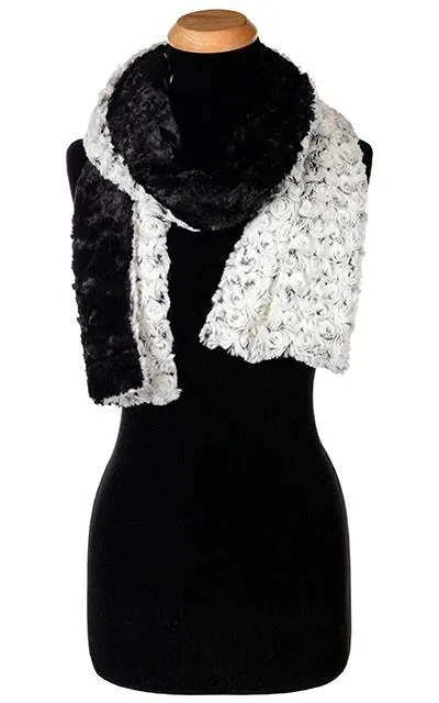 Classic Scarf - Two-Tone, Rosebud Faux Fur