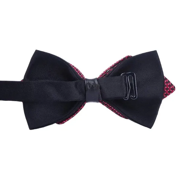 Classy Men Beige Striped Pre-Tied Diamond Bow Tie