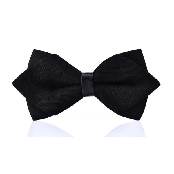 Classy Men Black Pre-Tied Diamond Bow Tie