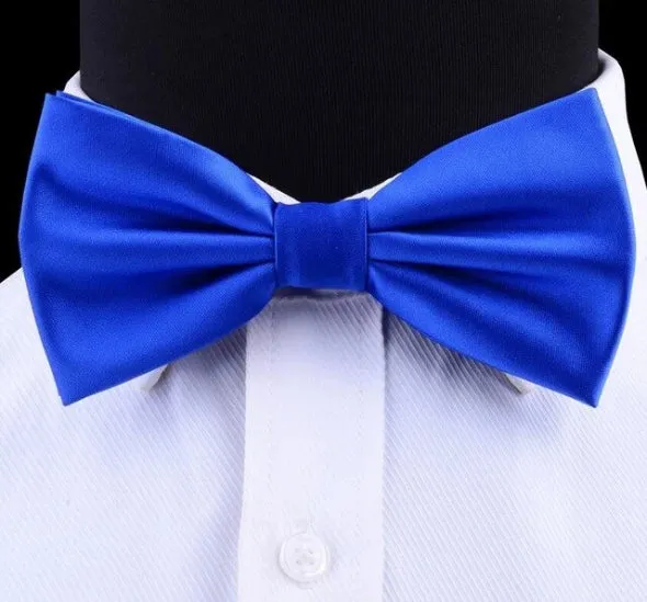 Classy Men Blue Silk Pre-Tied Bow Tie