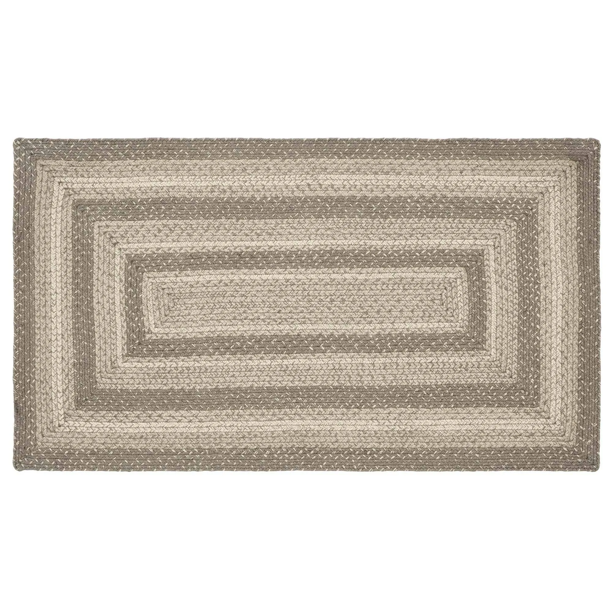 Cobblestone Rectangle Braided Rug 27x48" - with Pad