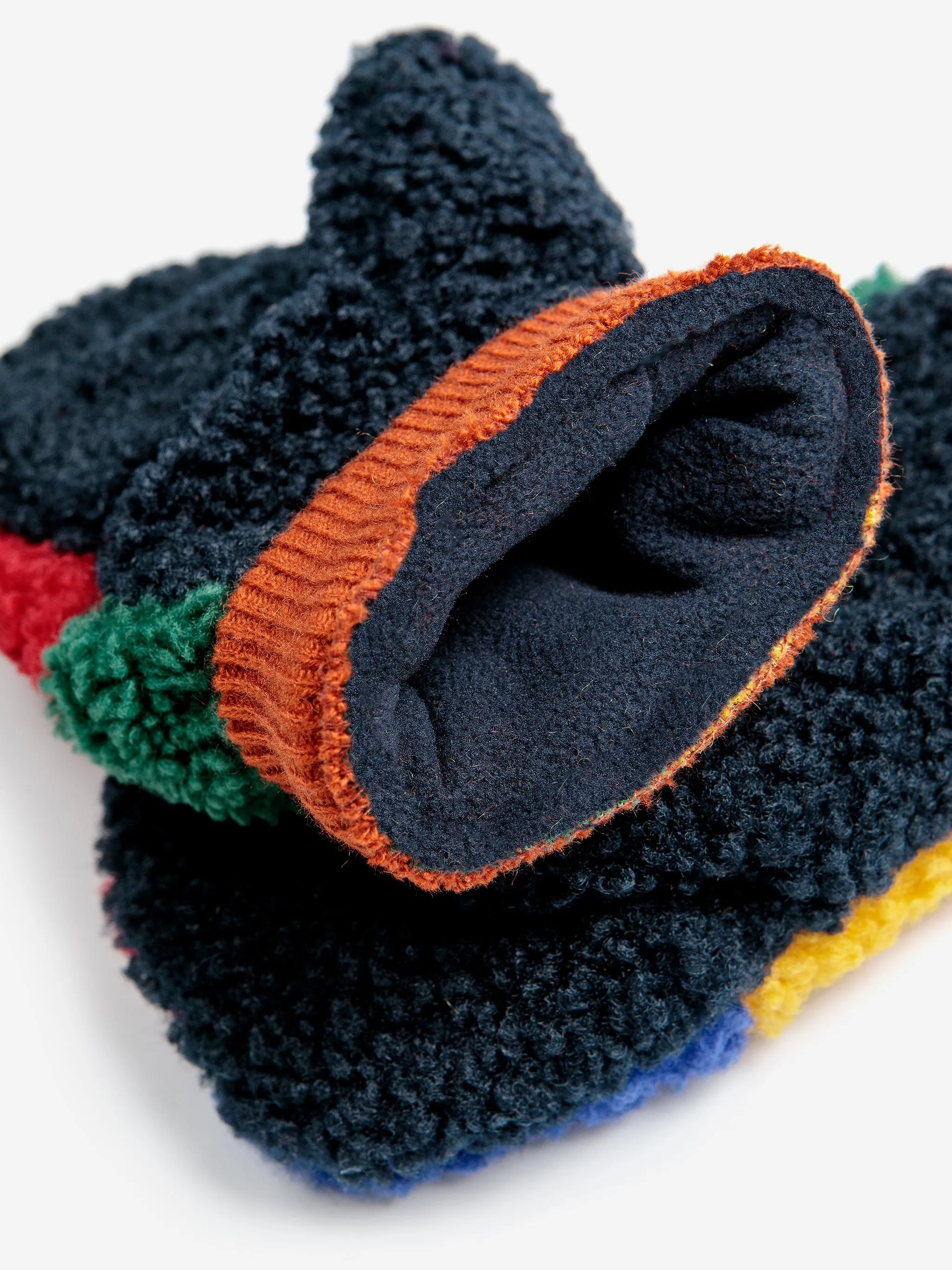 Color Block Sheepskin Mittens (Kids)